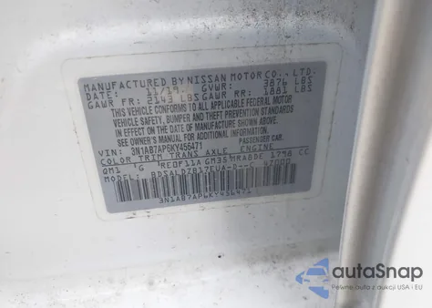 2019 Nissan Sentra Sv from USA, damaged, VIN 3N1AB7AP6KY456471